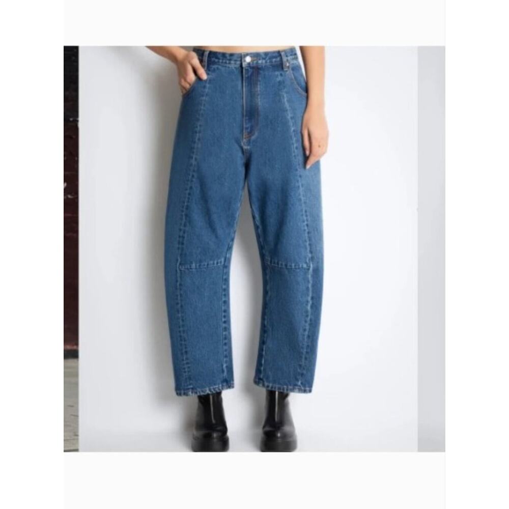 Roucha Daphnis Denim Barrel Jeans Medium Wash Sz A /28 - Picture 2 of 7